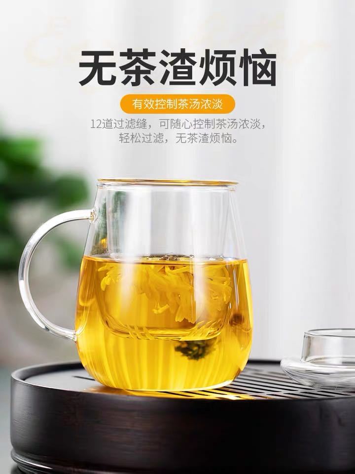 【SG Fast Delivery】Glass Tea Cup With Infuser